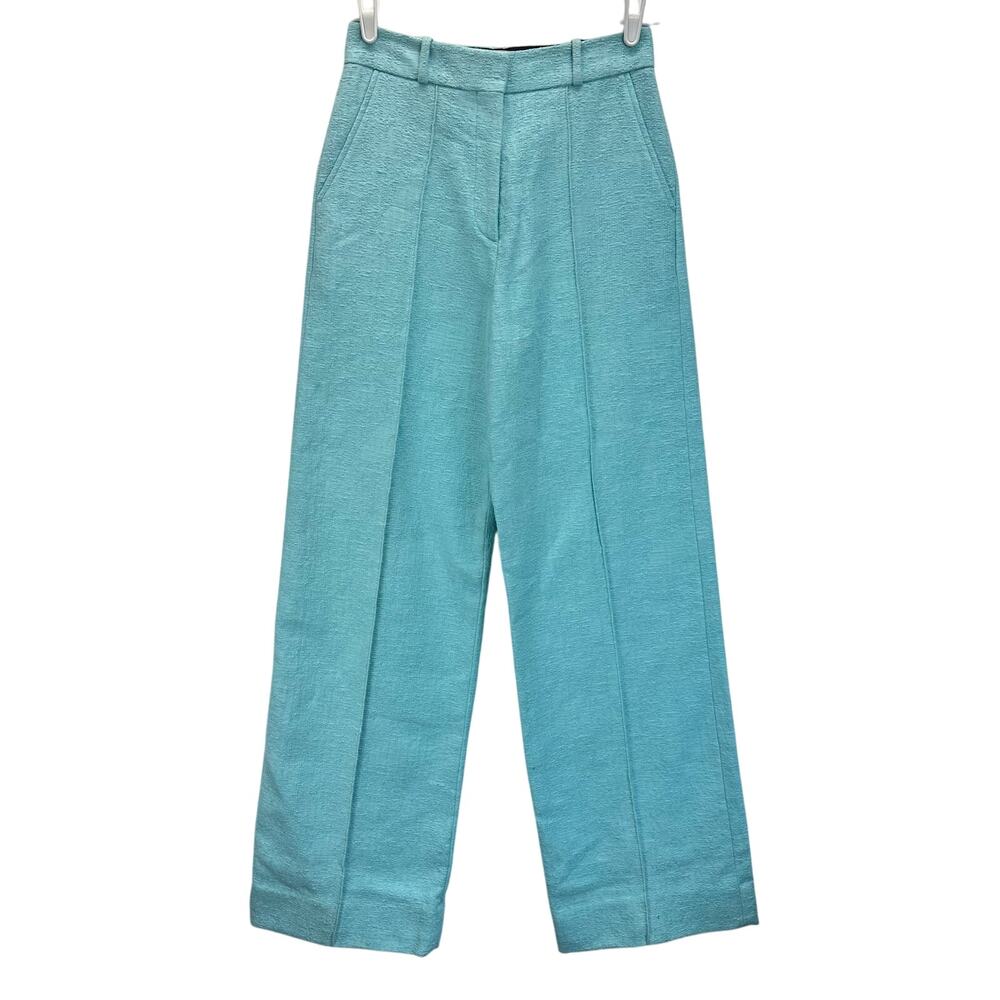 Fausto Puglisi Wide Leg Trouser Pants Tweed Style Blue Size 40